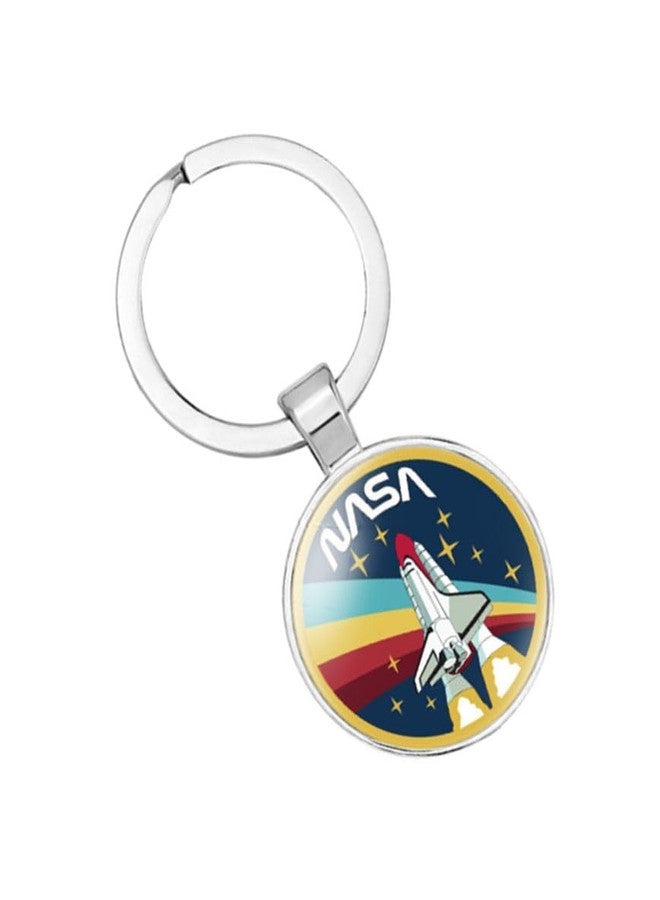 vmcoatdu NASA Astronaut Space Shuttle Logo Restore Ancient Key Chain Keyring Gift Men Women Keychain Alloy and Inlaid Glass (Color A) - Image 2